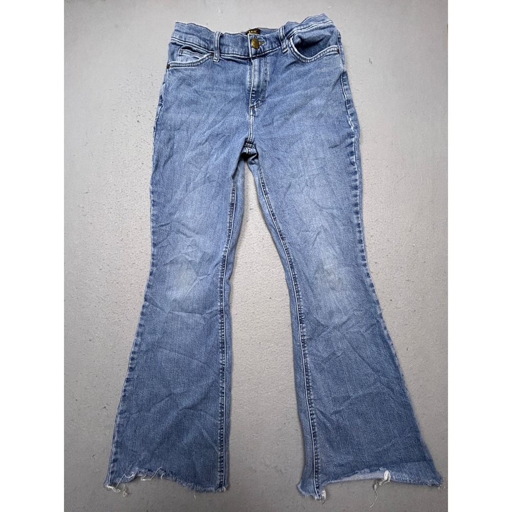 Lee Flare Jeans Cotton Elastane Blue Denim W28 Women